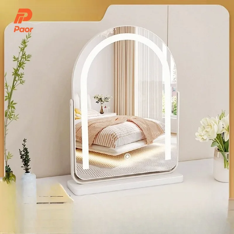 Light Luxury Irregular-Shaped LED Smart Dressing Mirror Desktop Table-Style Makeup Mirror For Master Bedroom High-End