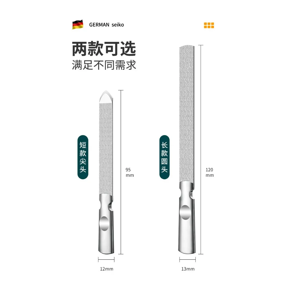 الفولاذ المقاوم للصدأ مزدوجة الوجهين ملفات الأظافر مانيكير باديكير أداة عالية الجودة المهنية إصبع تو أدوات العناية بالأظافر ليما دي Uñas