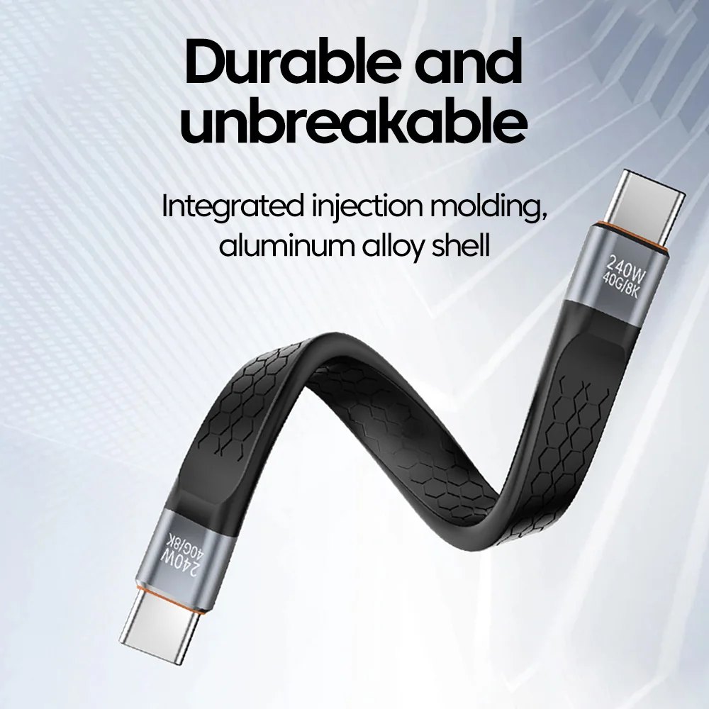 USB4.0 سلسلة المفاتيح المحمولة تصميم 240 واط نوع-c إلى نوع-c الهاتف المحمول شحن سريع 8K 60 هرتز كابل بيانات آيفون 16 سامسونج المحمول