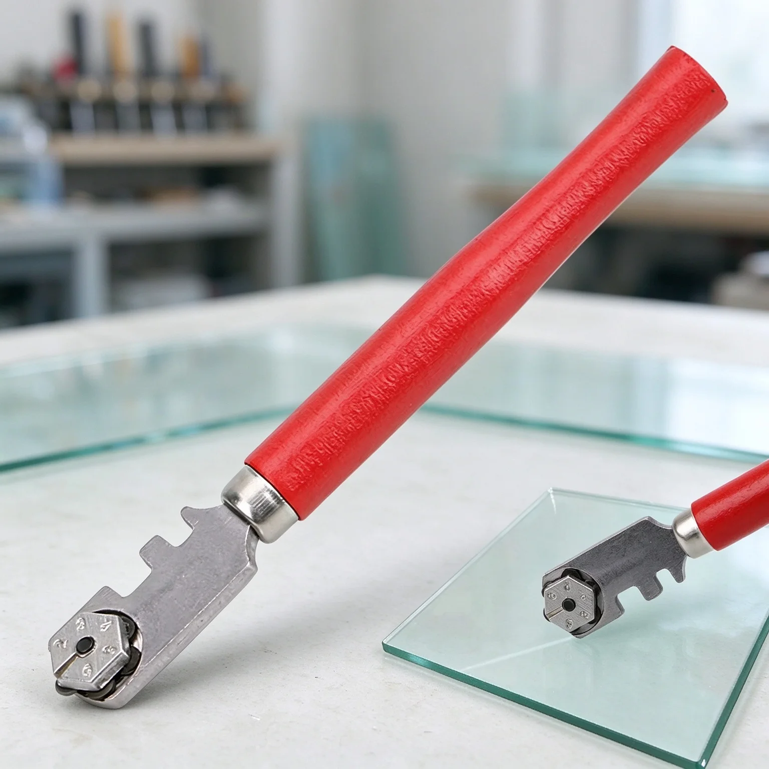 Professional Glass Tile Cutter Window Craft Wooden Handle 130mm For Hand Tool Diamond Tipped 1Pcs Portable Glass Cutter