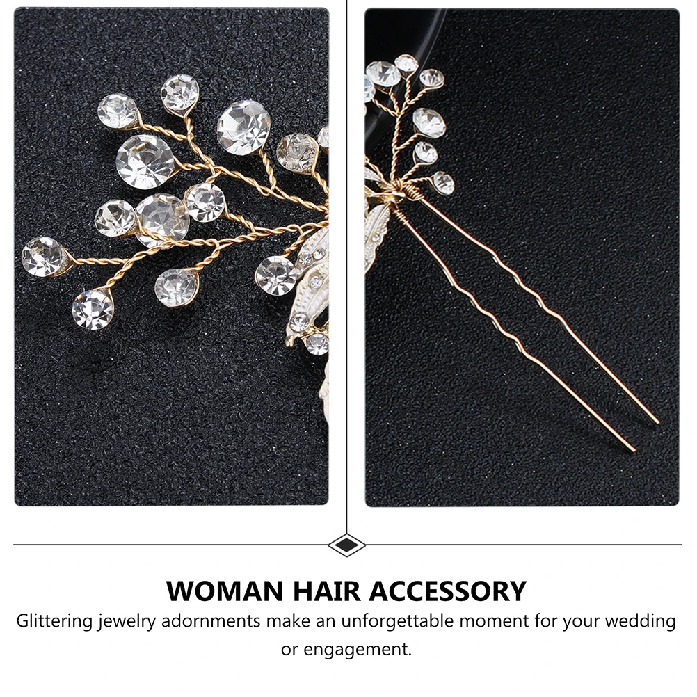 

Bridal Hairpins Woman Accessory Decor Wedding Party Gorgeous Design Fadeless Durable Lightweight Hair Pin Alloy Headwear