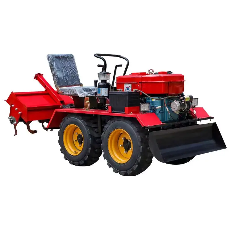 Four-Wheel Drive Agricultural Mini-Tiller Rotary Tiller for Cultivated Land Crushing Grass Straw Returning Machine Other