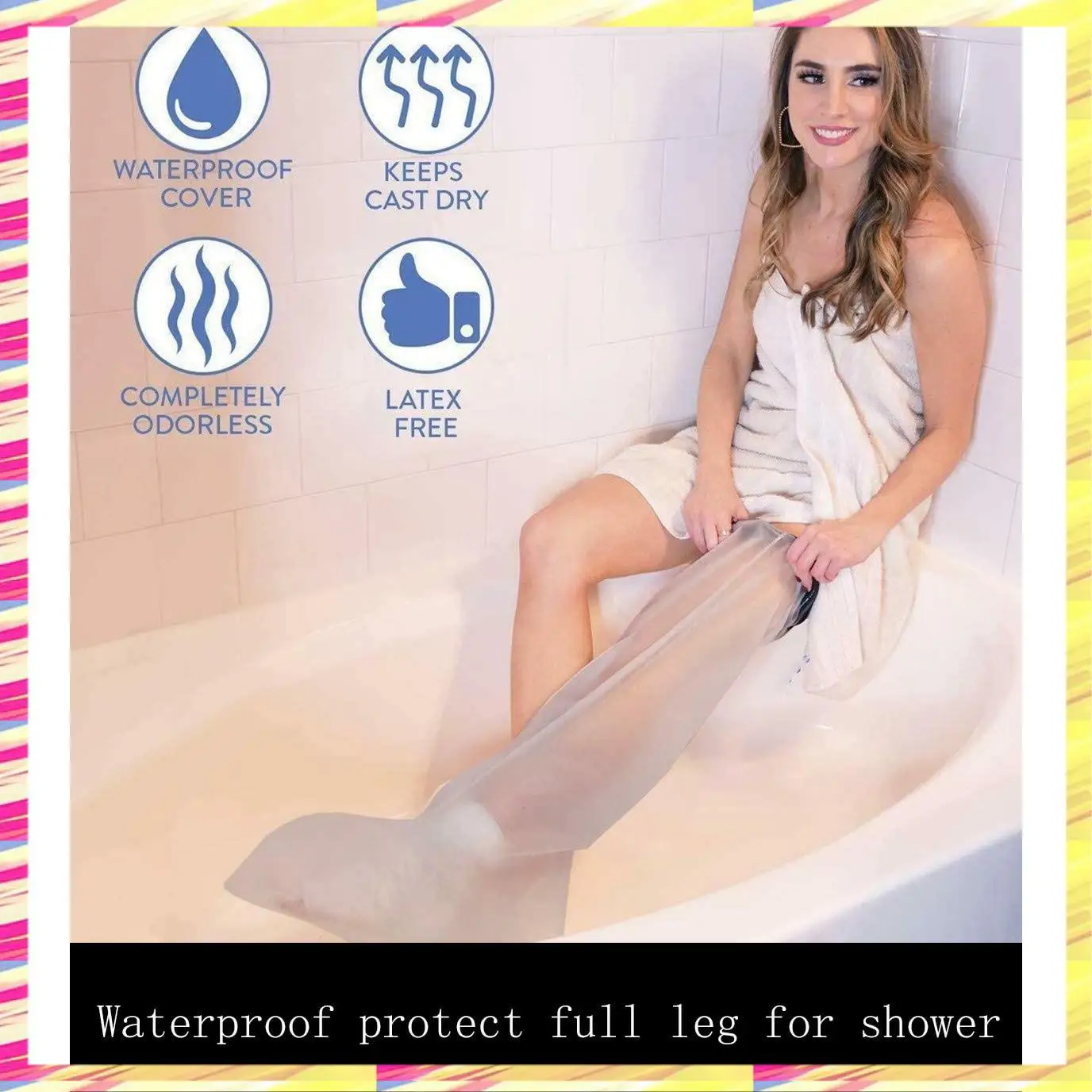 

ABJJ Waterproof Cast Cover Leg Adult Full Leg Shower Protector Watertight Protection For Foot Ankle Knee Wound