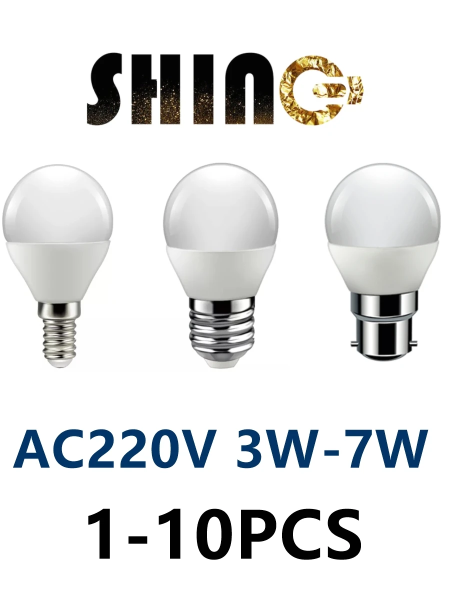 

1-10PCS LED Mini bulb G45 3W-7W E14 E27 B22 AC220V High lumen no strobe warm white light suitable for kitchen toilet down light