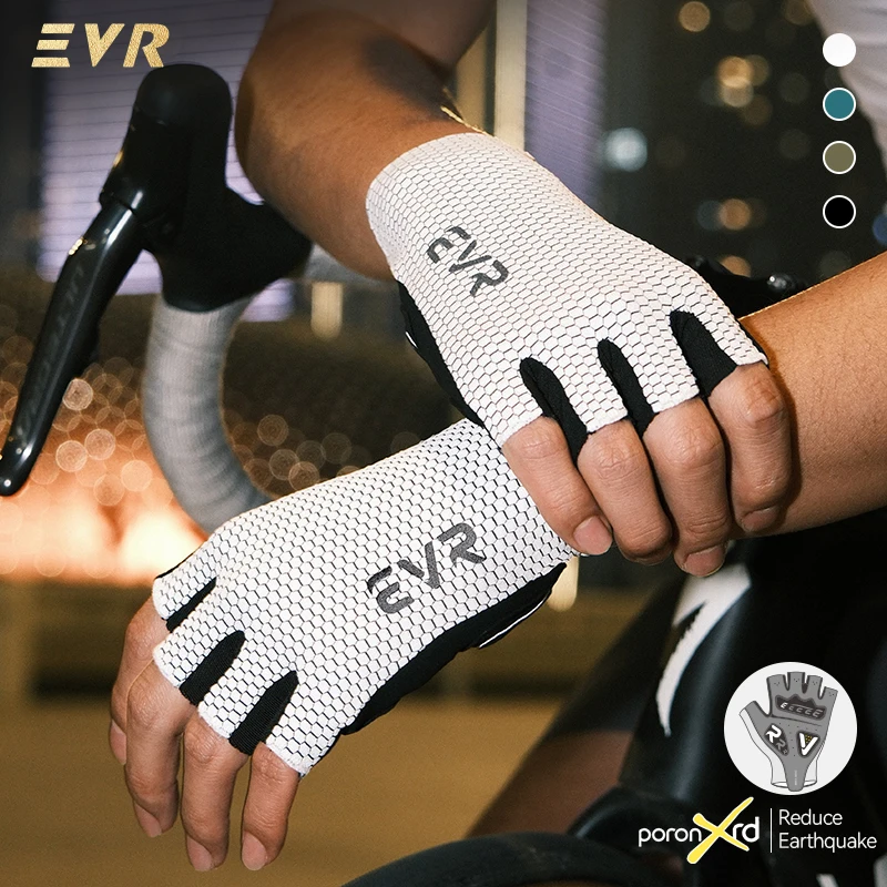 Guantes de Ciclismo EVR de Medio Dedo, Guantes de Verano para Bicicleta, Transpirables, con Absorción de Impactos, para Bicicleta de Carretera y MTB, Accesorios de Ciclismo