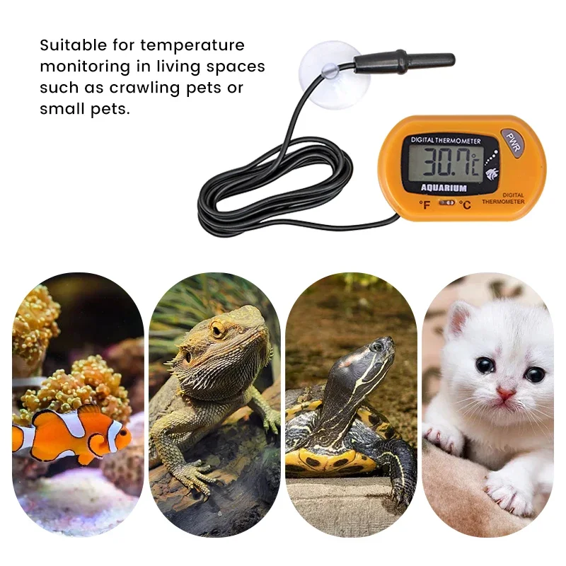 Fish Tank LCD Digital Aquarium Thermometer Temperature Water Meter Aquarium Temp Detector Fish Alarm Pet Supplies Tool Aquatic