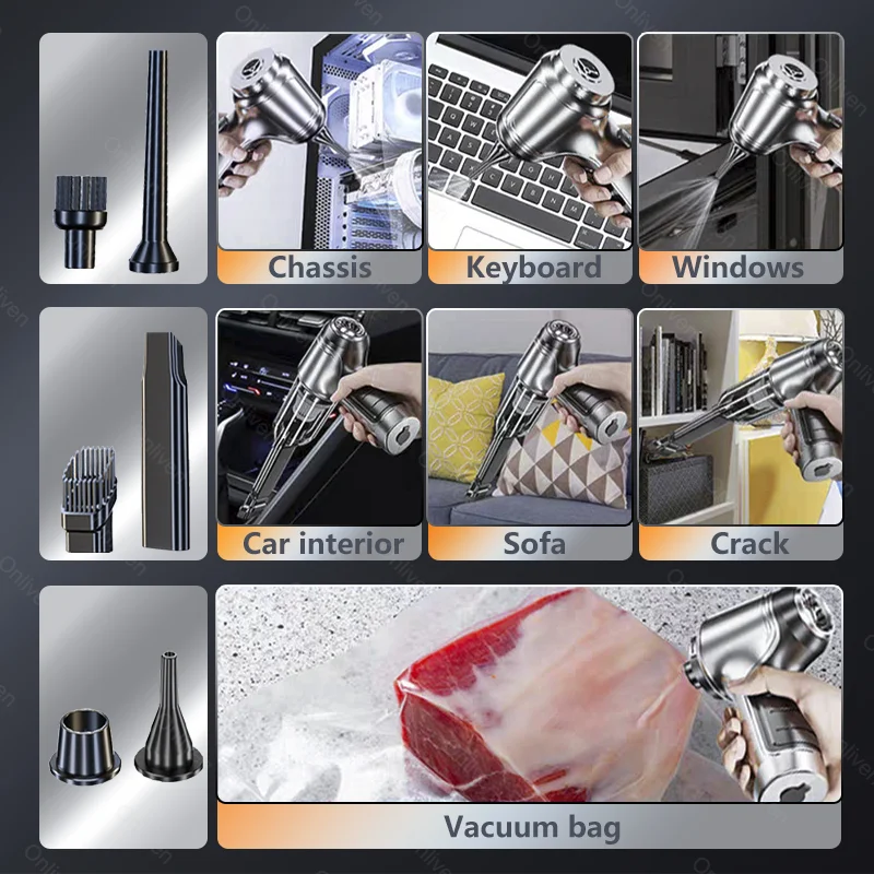 95000PA Car Vacuum Cleaner Car Accessories Home Auto Robot Wireless Cleaner Appliance 1 Powerful Cleaning Machine Strong Suction