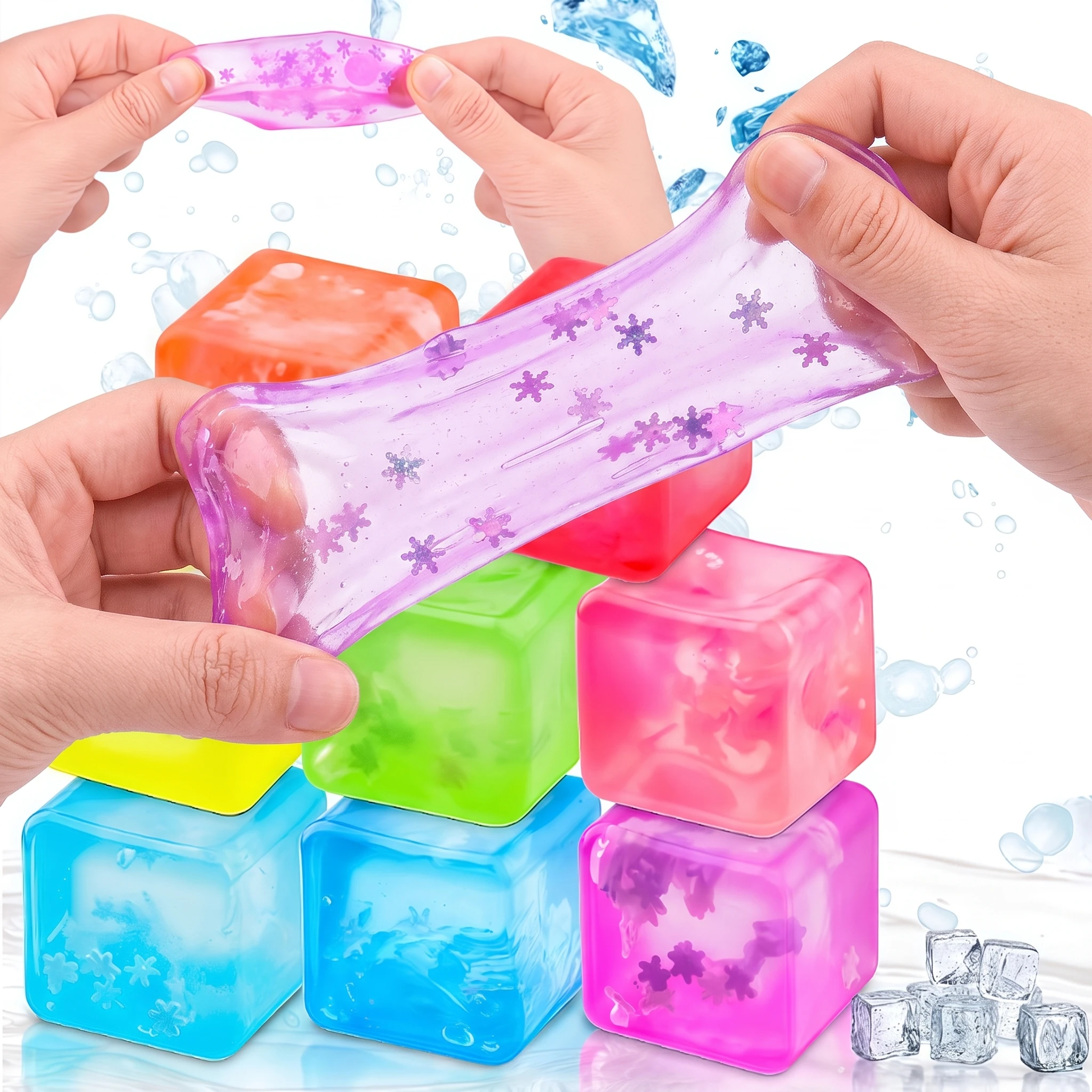 Adult Squishy Stick Fidget Toy Delightful Stick Slow Rebound Stress Ball Imitation Ice Cube Squeeze Toy Anti-stress Sensory Toys