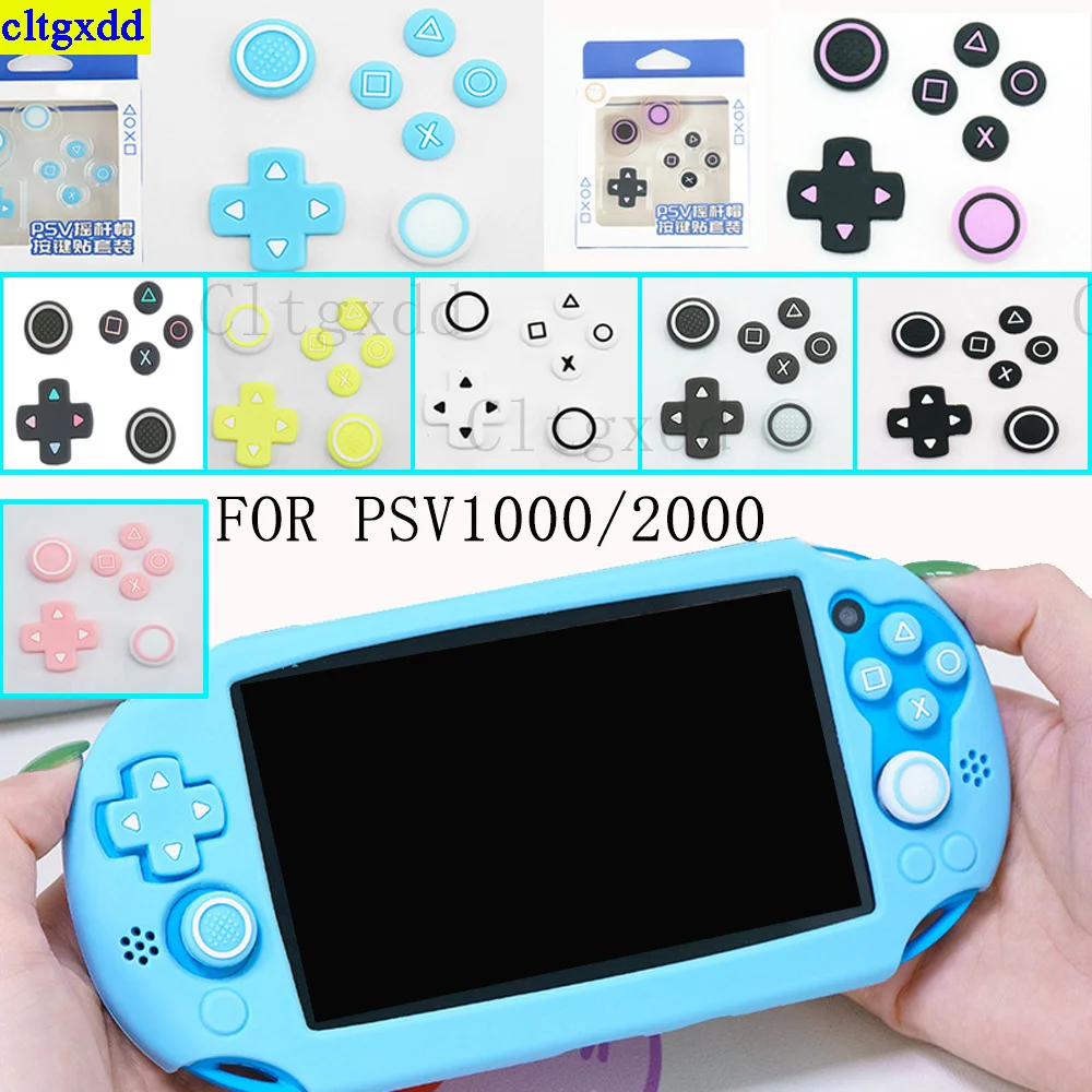 

Cltgxdd 1 set 3D simulation left and right joystick FOR PSV ita PSV1000 2000 button ABXY silicone button sticker joystick cap