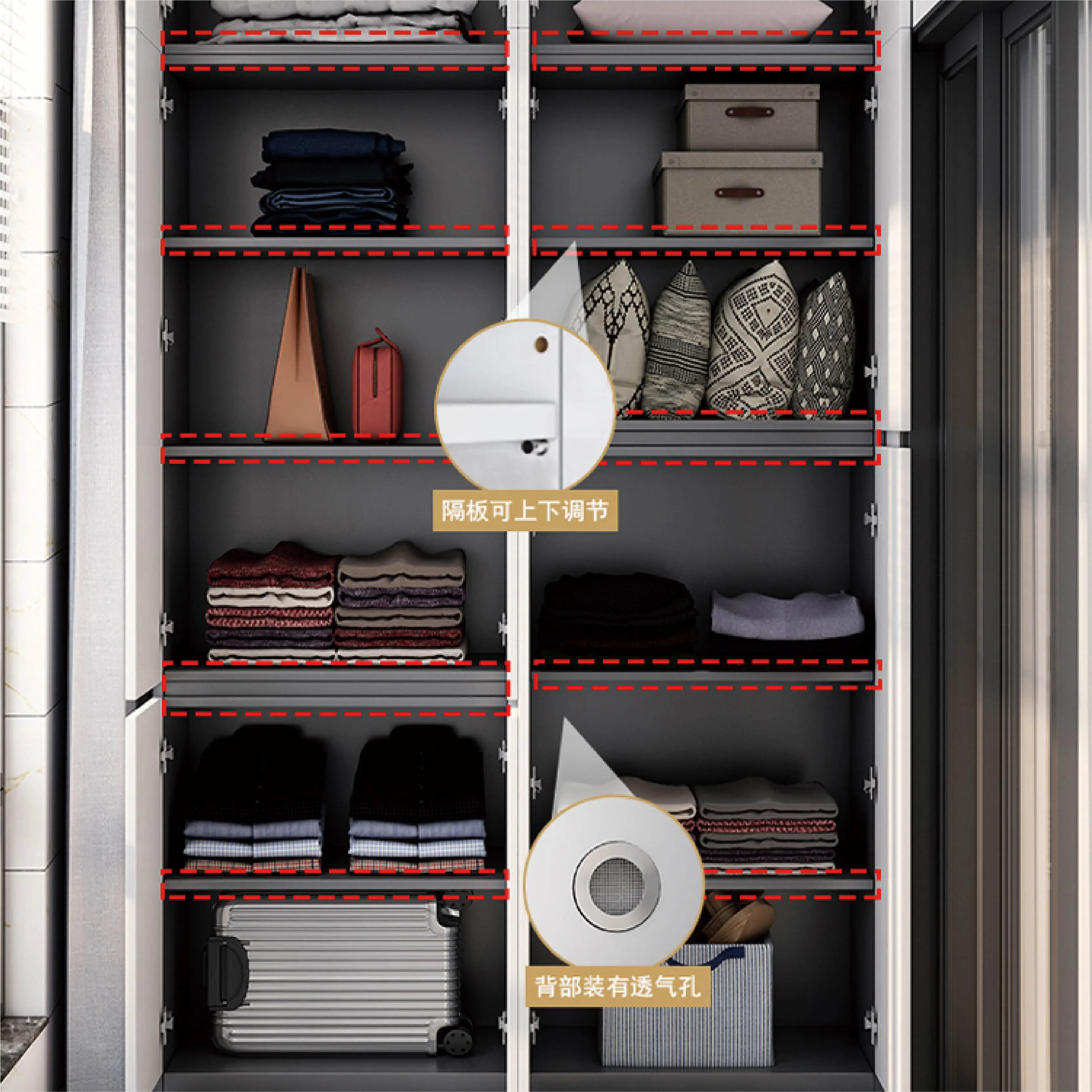 LMM balcony locker, sunscreen against the wall, integrated simple European storage cabinet
