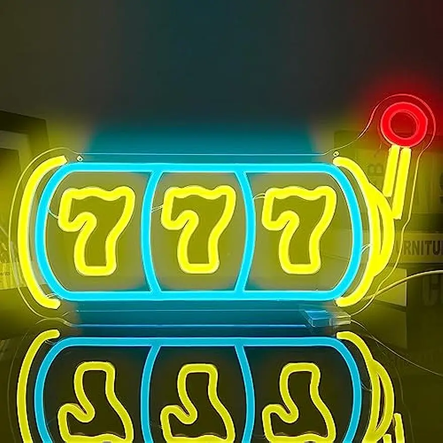

Lucky 777 Neon Light Sign - Angel Number LED Wall Decor - Adjustable for Bedroom & Game Room, Perfect Party Accent Gift