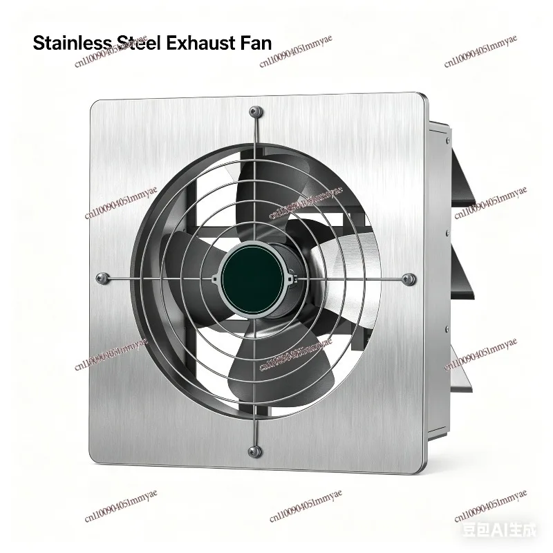 

Stainless Steel Shutter Exhaust Fan, High Air Volume Quiet Ventilation Blower for Household Kitchen