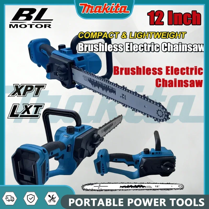 

Makita 12IN GardenTrimming Electric Chain Saw Cordless Wood Cutting Electric Saw Cordless Pruning Chain Saws For 18 Battery