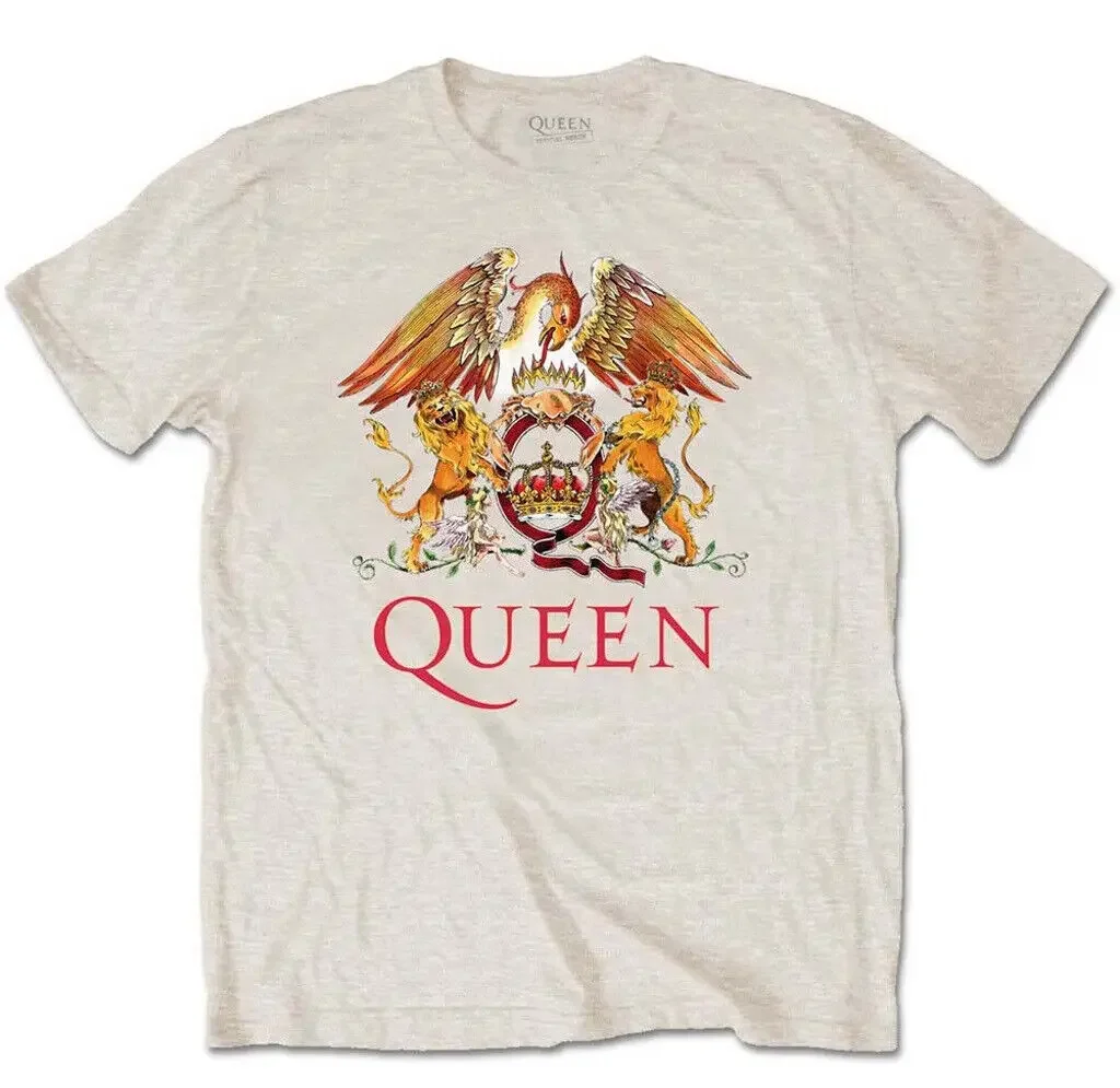 Queen Classic Crest Sand T Shirt New Official