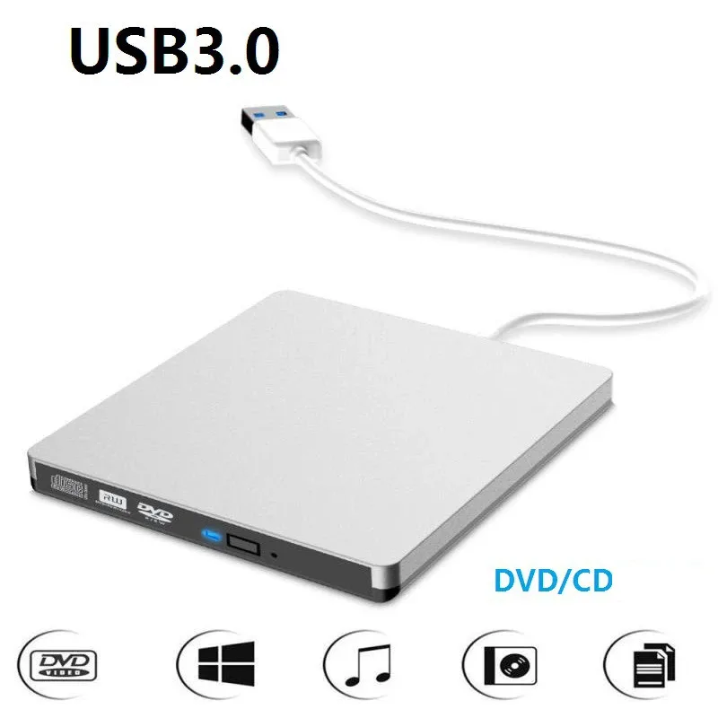 USB 3.0 External CD DVD Driver CD Optical Disc Portable Player Burner Desktop for Computer Notebook Drive Player For Laptop PC