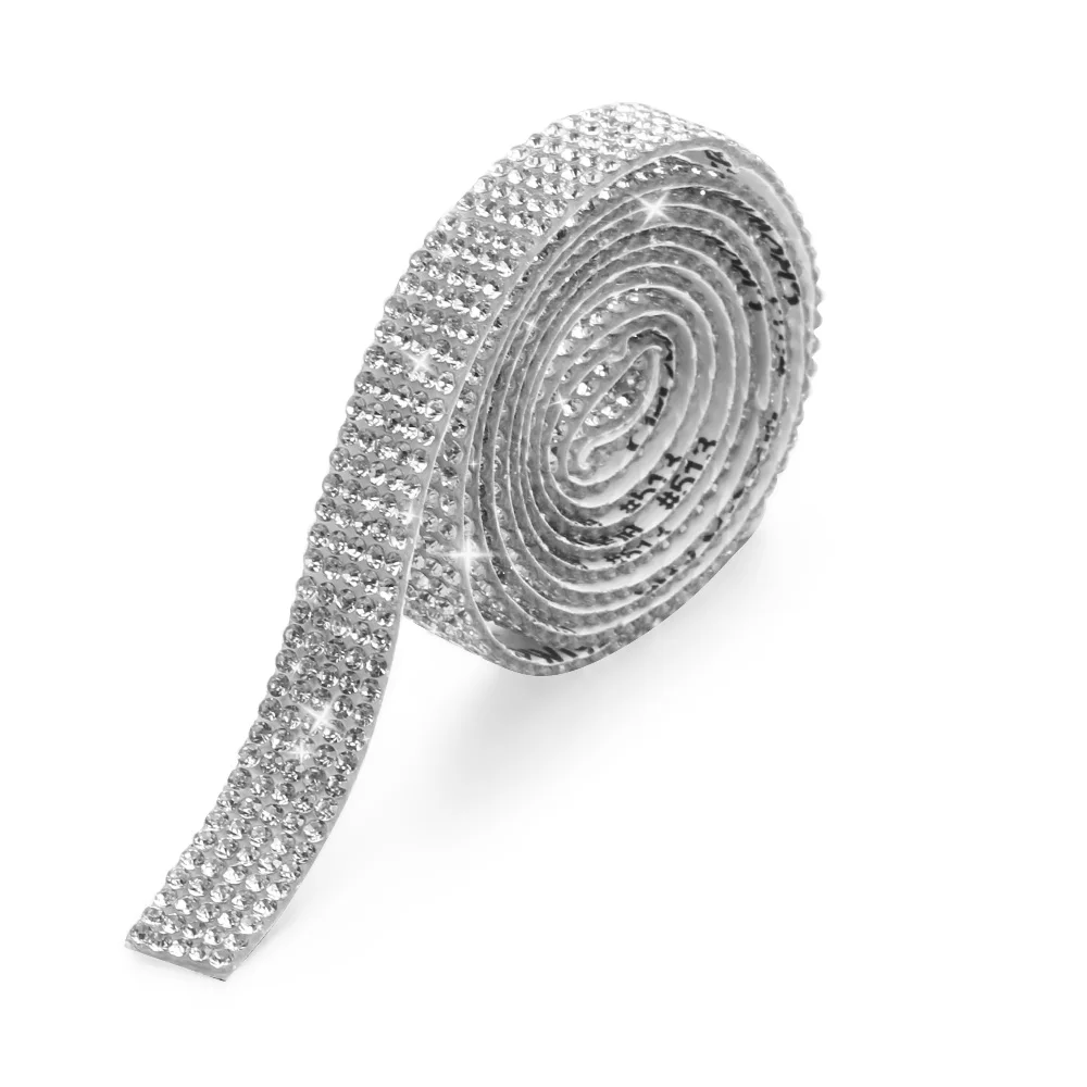 1 Yard Event Sewing Accessories Arts Crafts Self-Adhesive Rhinestone Crystal Sticker Trim Tape Diamond Ribbon