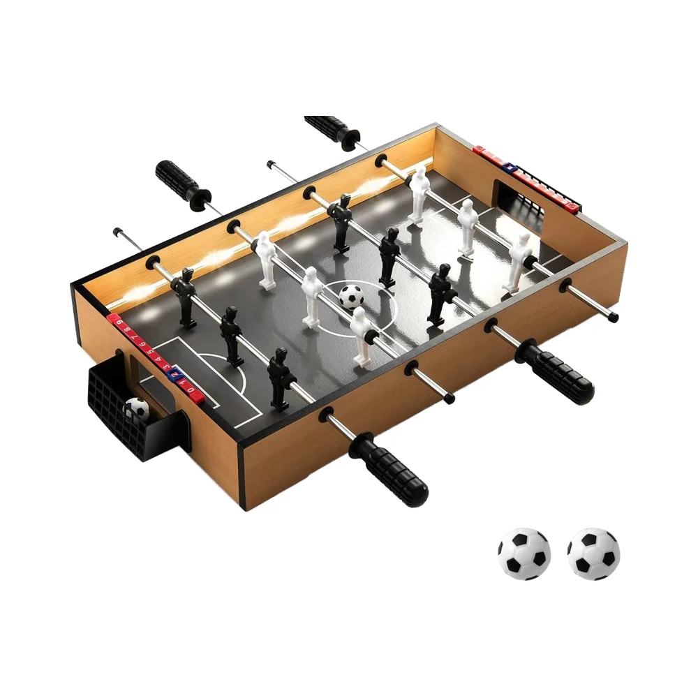

Portable Indoor 20-Inch Mini Soccer Table with LED Lights Non-Slip Handle for Kids Adults Parties Bars Durable Plastic Material