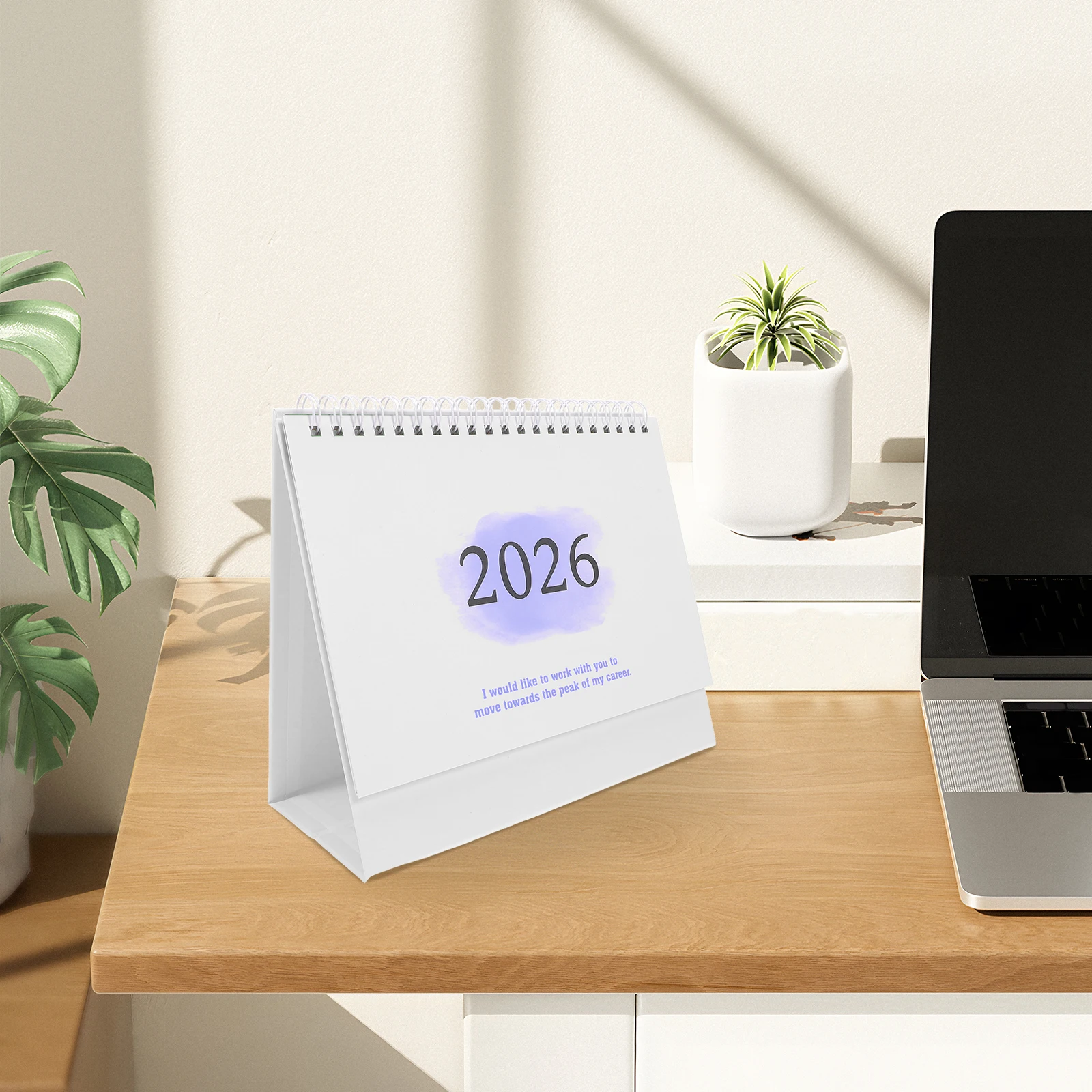 

2026 Desk Calendar English Version Minimalist Compact Foldable Stand Up Small Desktop Table Office Home Planner Organizer Gift