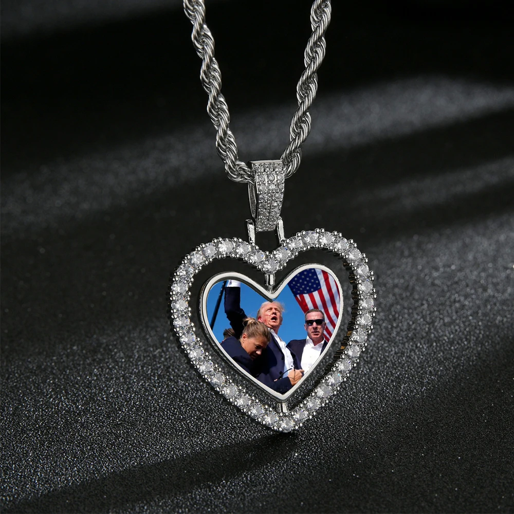 Custom Fight Donald Trump Picture Necklace Pendant Personalized Baby Kids Family Friends Photo Picture Memory Jewelry Gifts