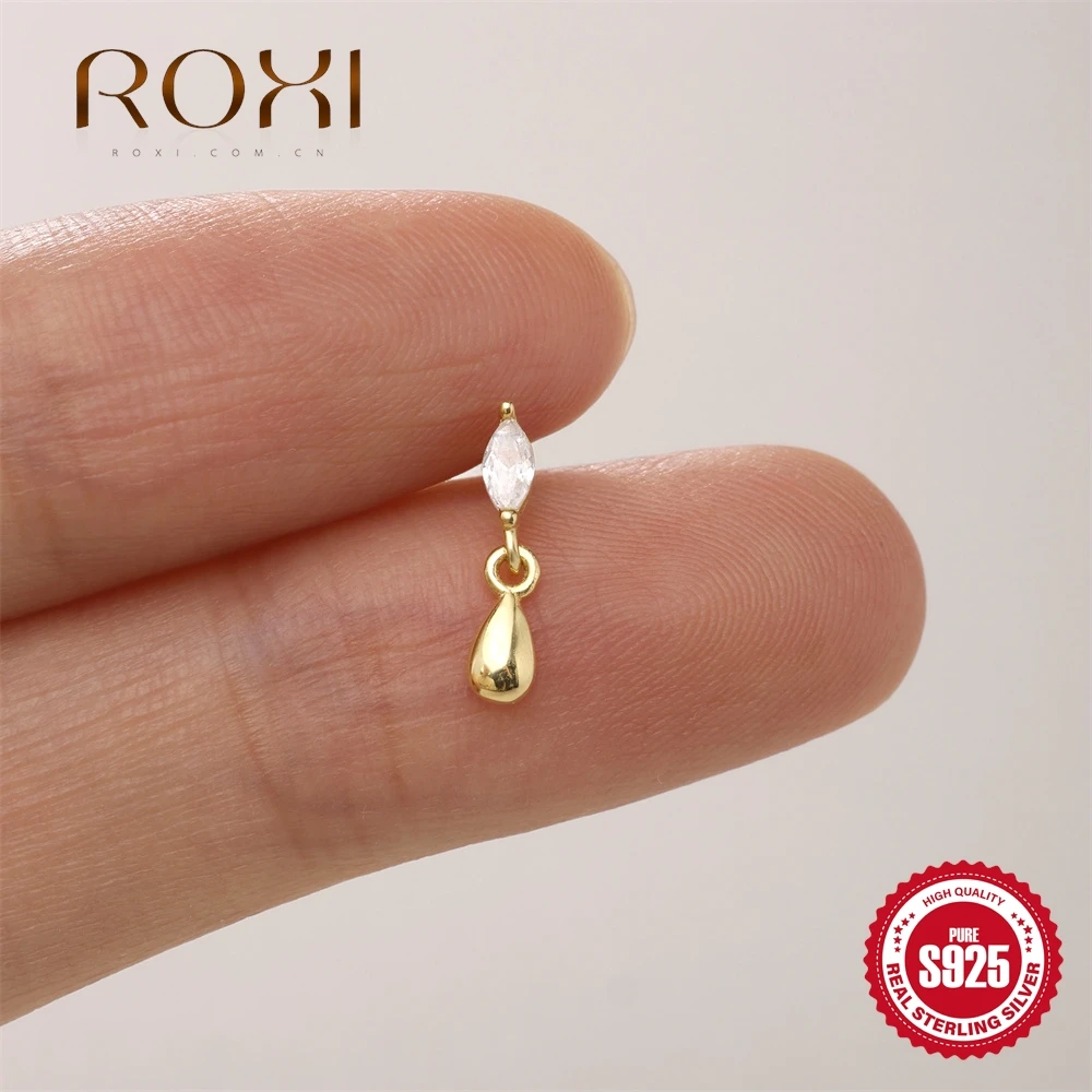 ROXI Boucle d'oreille piercing hélix en argent sterling 925, étoile octogonale avec zircon cubique à dessus plat, hypoallergénique, 1 pièce, bijoux de mode pour femme pour soirée