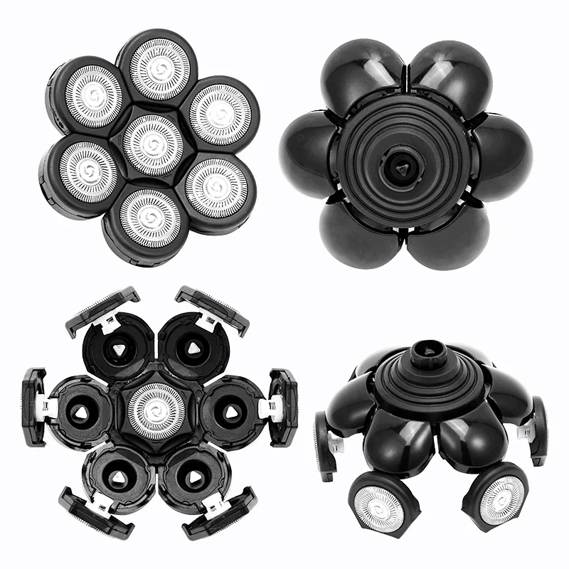 교체 전기 면도기 헤드 전기 면도기 7D 독립적으로 7 커터 플로팅 헤드 방수 스테인레스 스틸 면도날