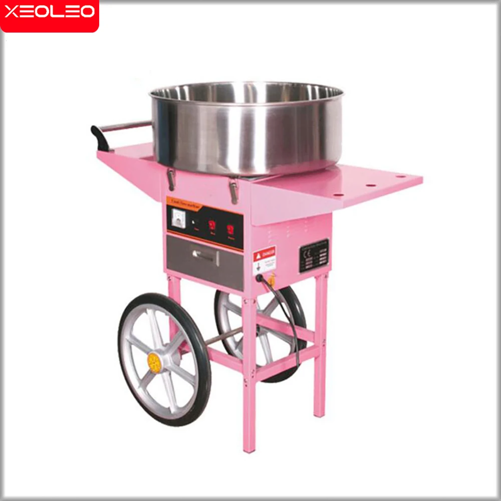 XEOLEO Cotton Candy Maker Commercial Cotton Candy MakerElectric Cotton Candy Floss Machine With Cover 52cm Diameter