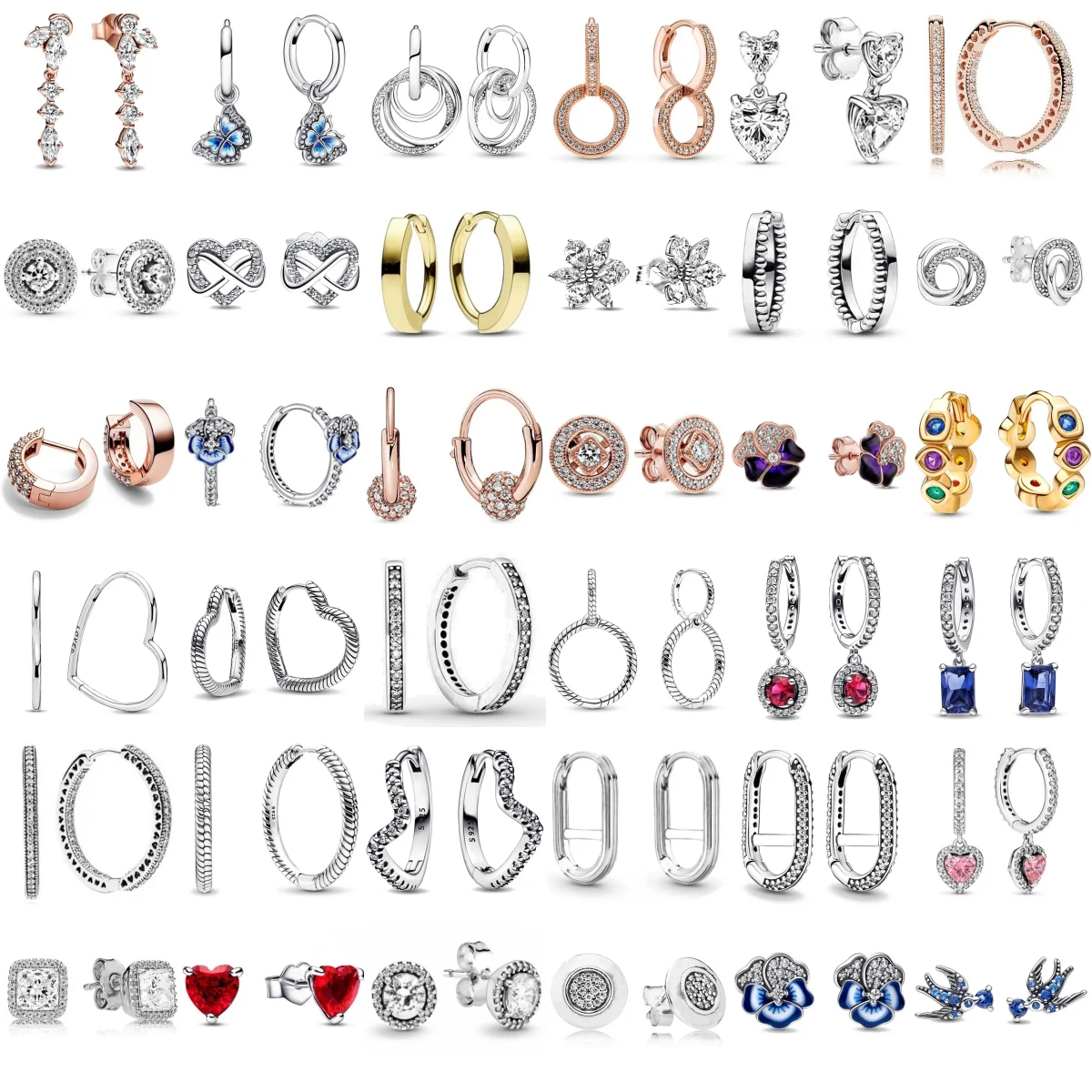 

Hot Sale Double Hoop Butterfly Earring Fit Original Charms Diy Fine Jewelry Gift For Women 925 Silver Fine Earrings