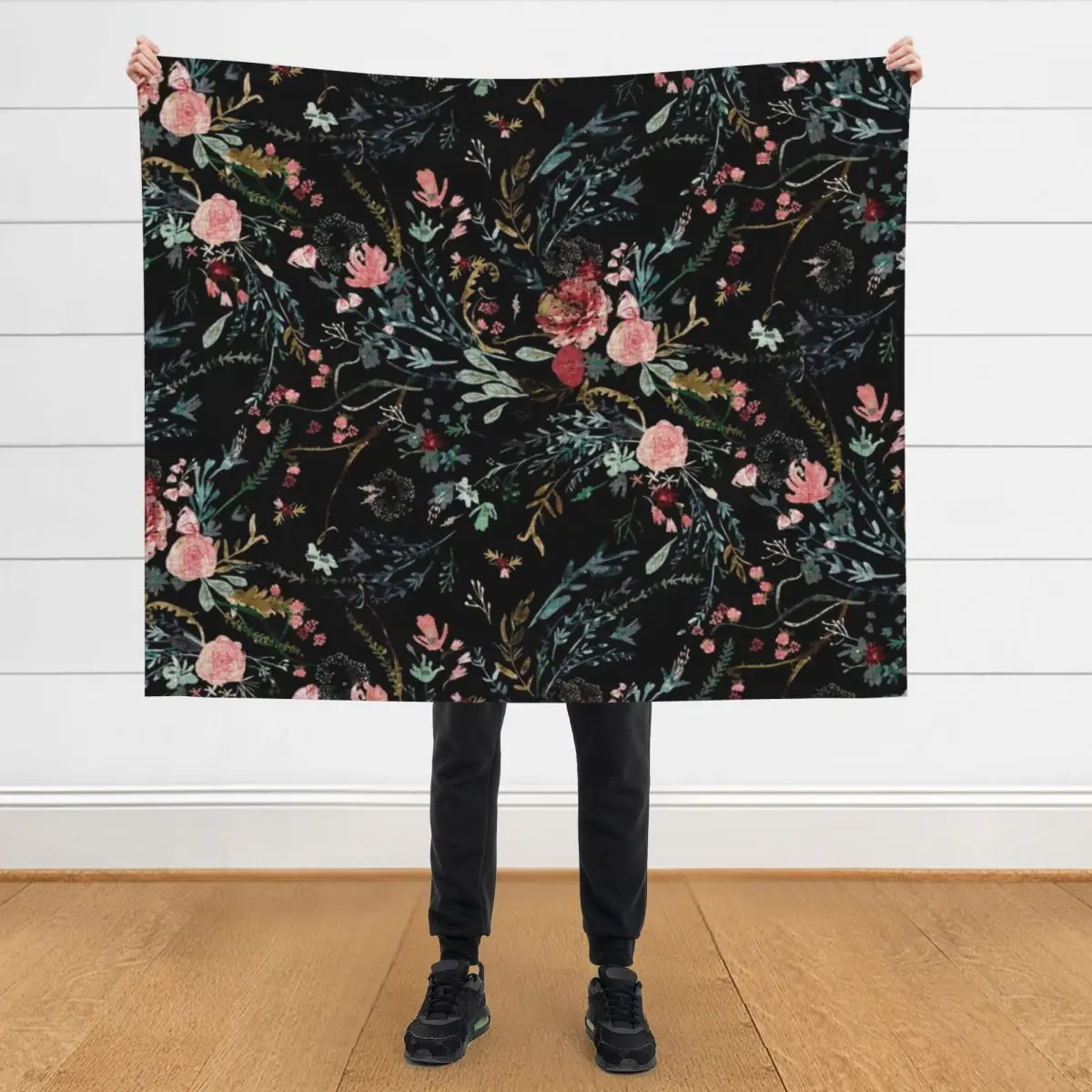 

Midnight Floral Throw Blanket For Baby Sofa Throw Flannel Blankets