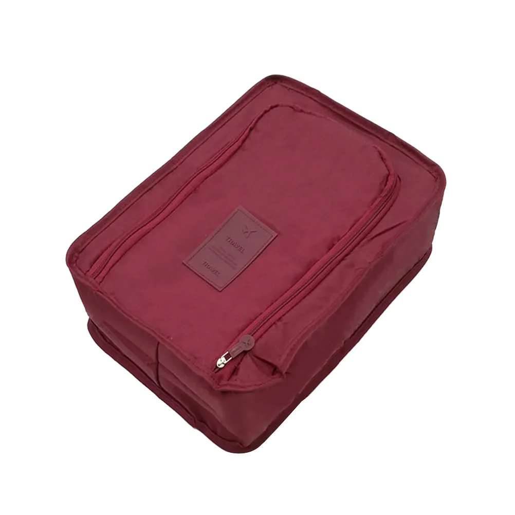 

Сумка для хранения обуви, портативная, складная, водостойкая, многоразовая, моющаяся, дорожная сумка для кемпинга на открытом воздухе, для ежедневного использования, цвет красное вино