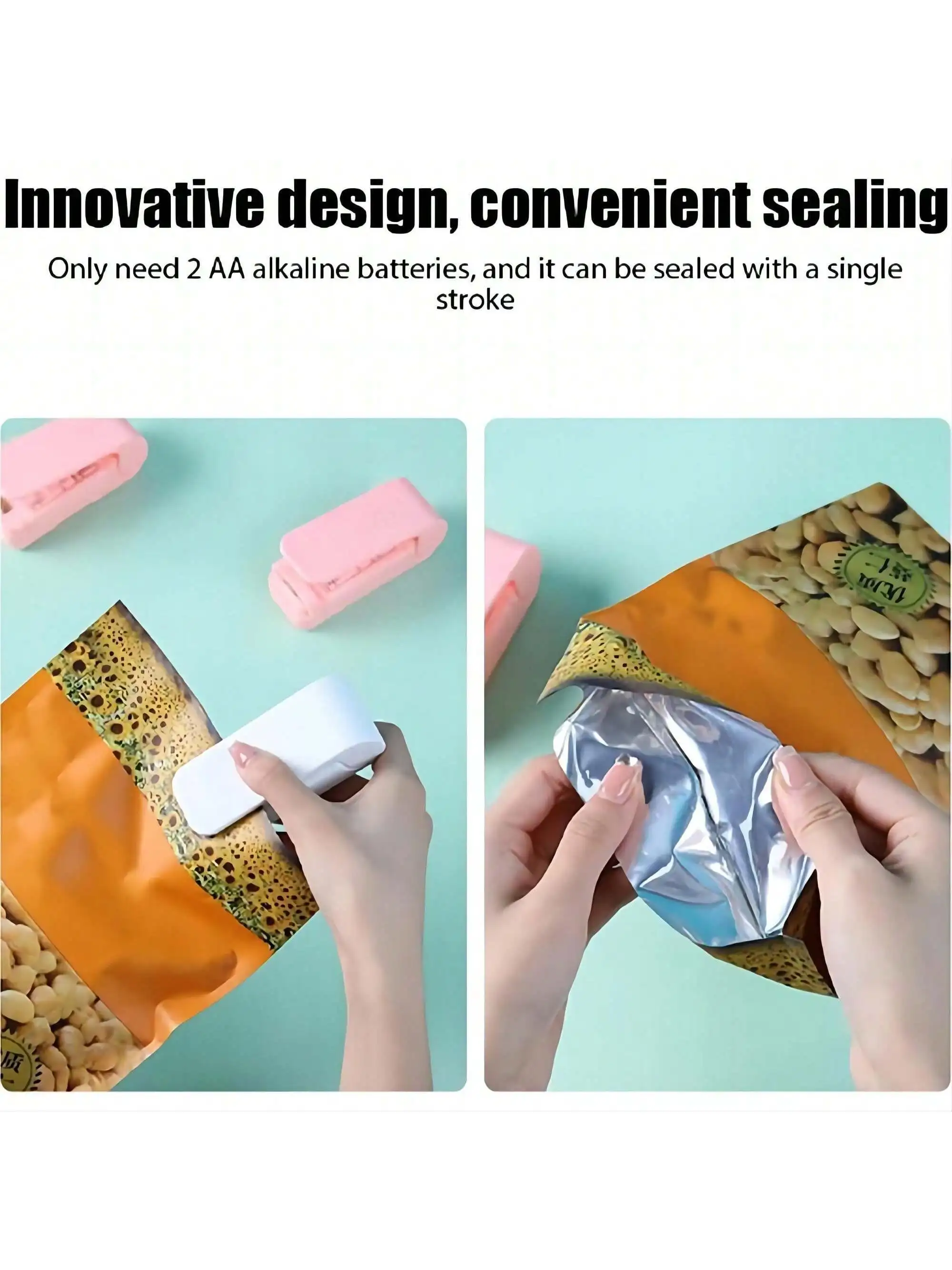 배터리, 가정용 비닐 봉투 씰링 기계, 진공 식품 씰링 기계, 주방 음식과 1pc 미니 진공 씰링 기계