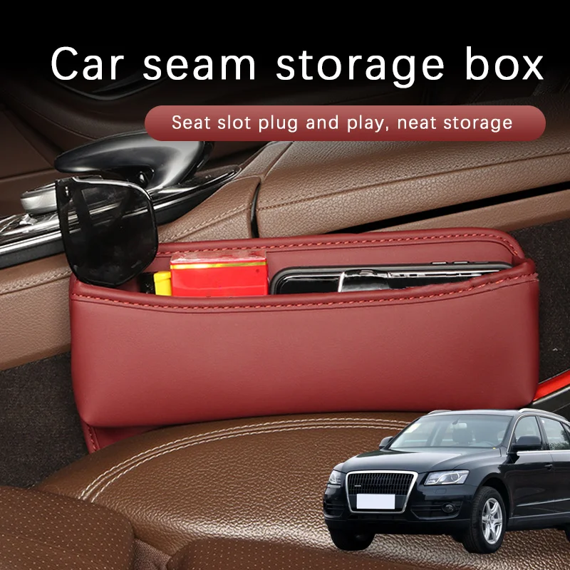 

Car Seat Gap Storage Box Driver Front Auto Seat Gap Filler Organizer Wallet Keys Card Storage Box For Audi Q5