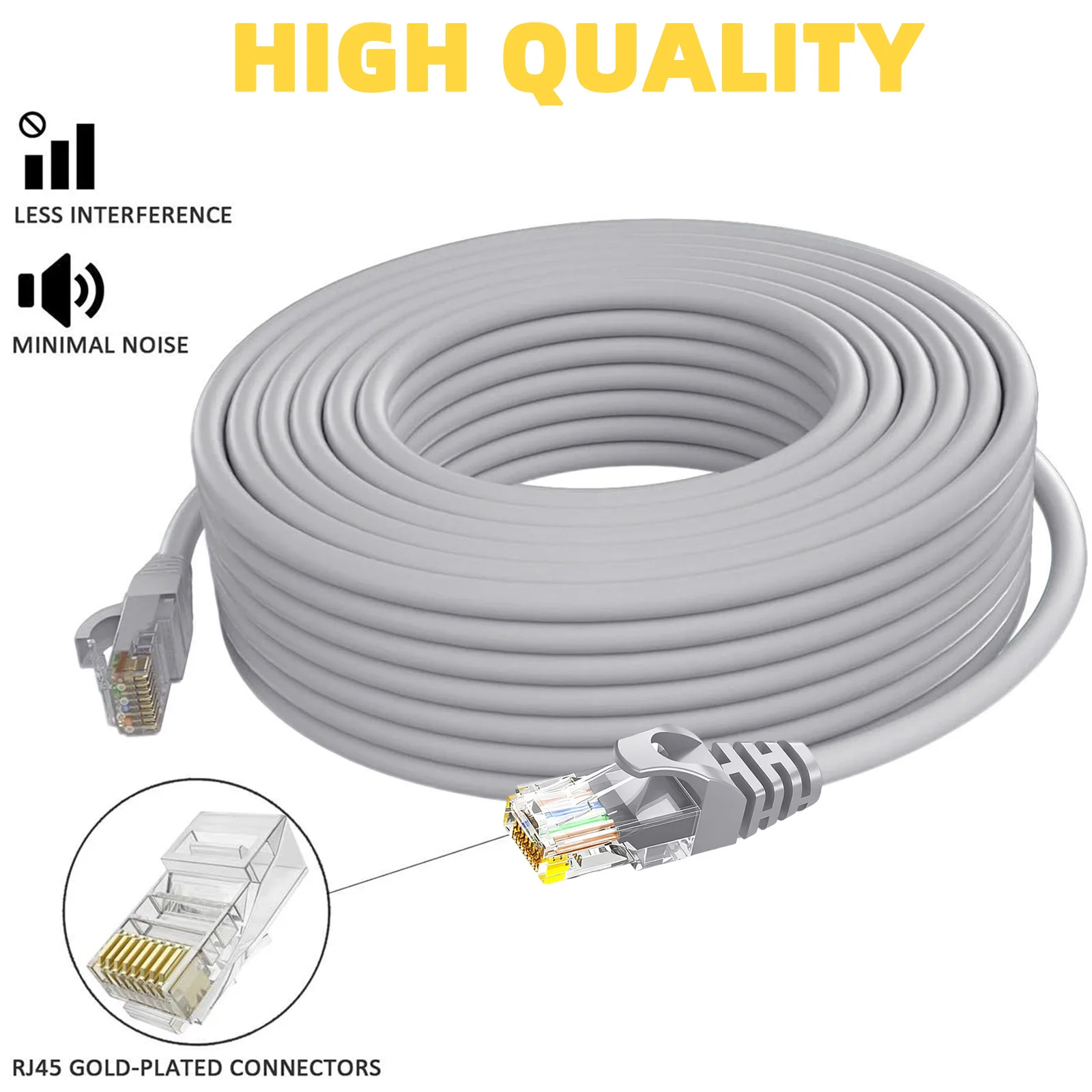 كابل LIXDA Cat5e Ethernet بطول 100 قدم، كابل شبكة LAN مستدير، سلك تصحيح RJ45 مرن، سرعة عالية لمودم ألعاب الكمبيوتر المحمول