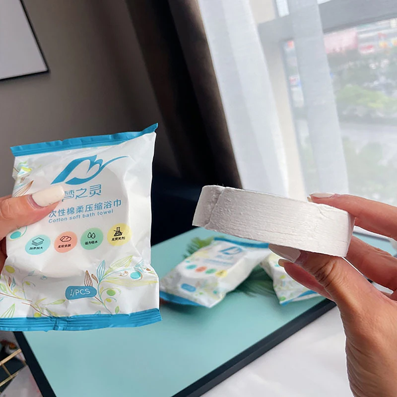 1 pçs grandes toalhas de banho descartáveis toalhas comprimidas toalhas de algodão de viagem portátil viagem essencial chuveiro lavável toalhas