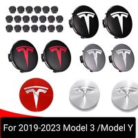 56/57MM 4PCS 29PCS for Tesla Model Y Model 3  S/X Dust-proof Cover Wheel  Car Wheel Hubcap Center andTire Cap Screw Accessories