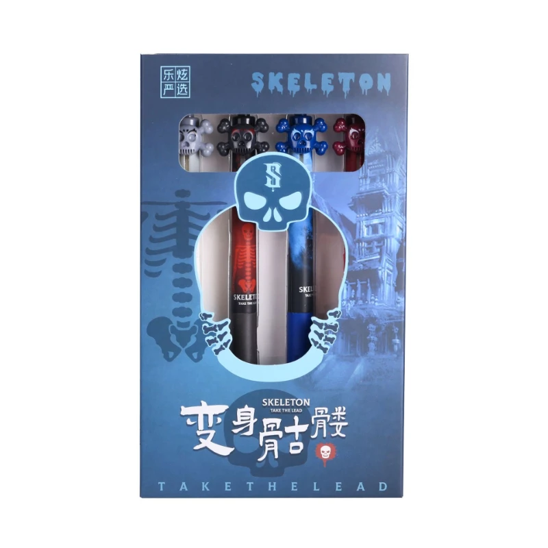 4 قطعة قلم الهالوين 0.5 مللي متر أقلام هلام قابلة للسحب الكتابة السلس الحبر الأسود لطيف امتحان دراسة أقلام مكتب القرطاسية العودة إلى المدرسة