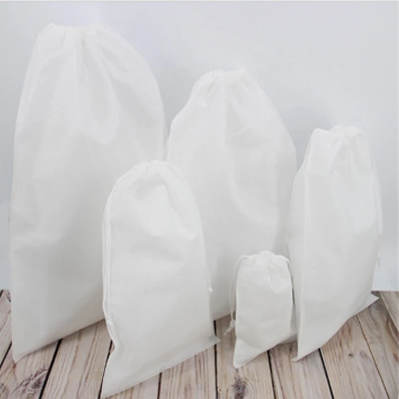 Travel Pouch Portable Tote Drawstring Storage Bag Non-Woven Dustproof Drawstring Shoes Bag Travel Accessories Organizer