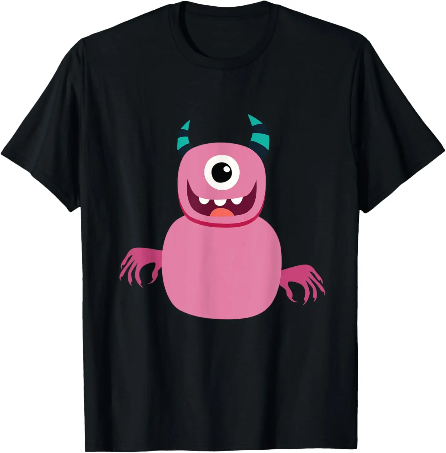 Linda camiseta gráfica de monstruo de ciclope, camiseta rosa de dibujos animados de criatura de un solo ojo, informal