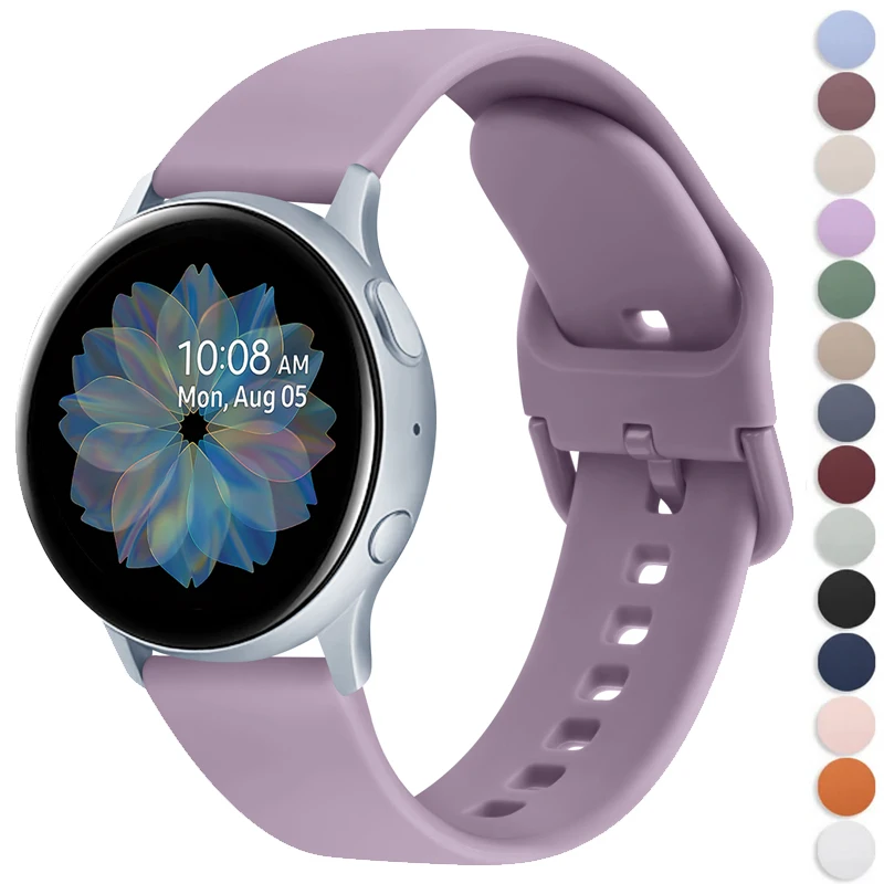 Correa de silicona para Samsung Galaxy Watch Active 2, pulsera deportiva de 40mm, 20mm, 44mm