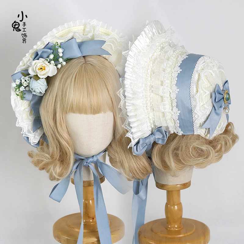 

New Color Lolita Hanyang Eclectic Straw Hat Bnt Lace Cla Flower Bow Flat Hat Bonnet Top Hat