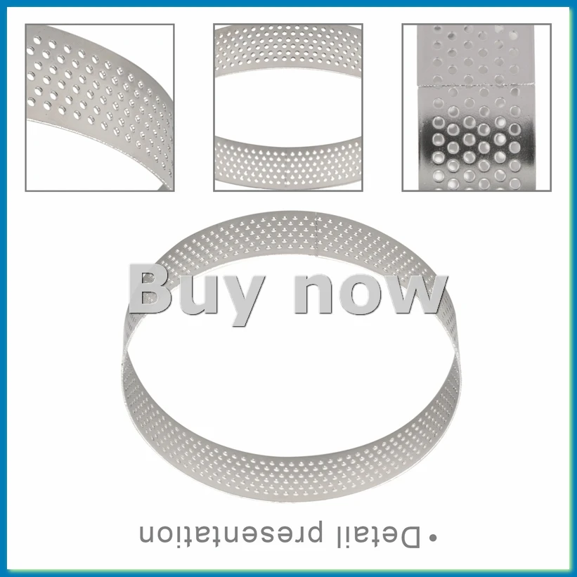 

5 шт. круглое кольцо для пирога из нержавеющей стали, французская форма для перфорации десерта, мусс, фруктовый пирог, форма для выпечки торта и сыра-A51M