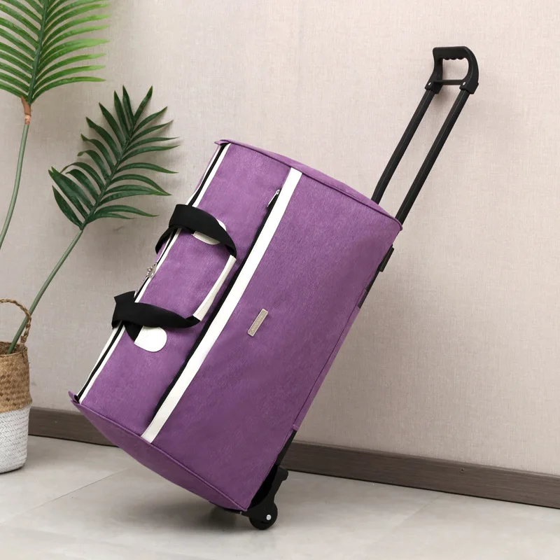 Luggage Trolley Travel Bag Tote Canvas Top-handle Shoulder  Portable Unisex Boarding Case