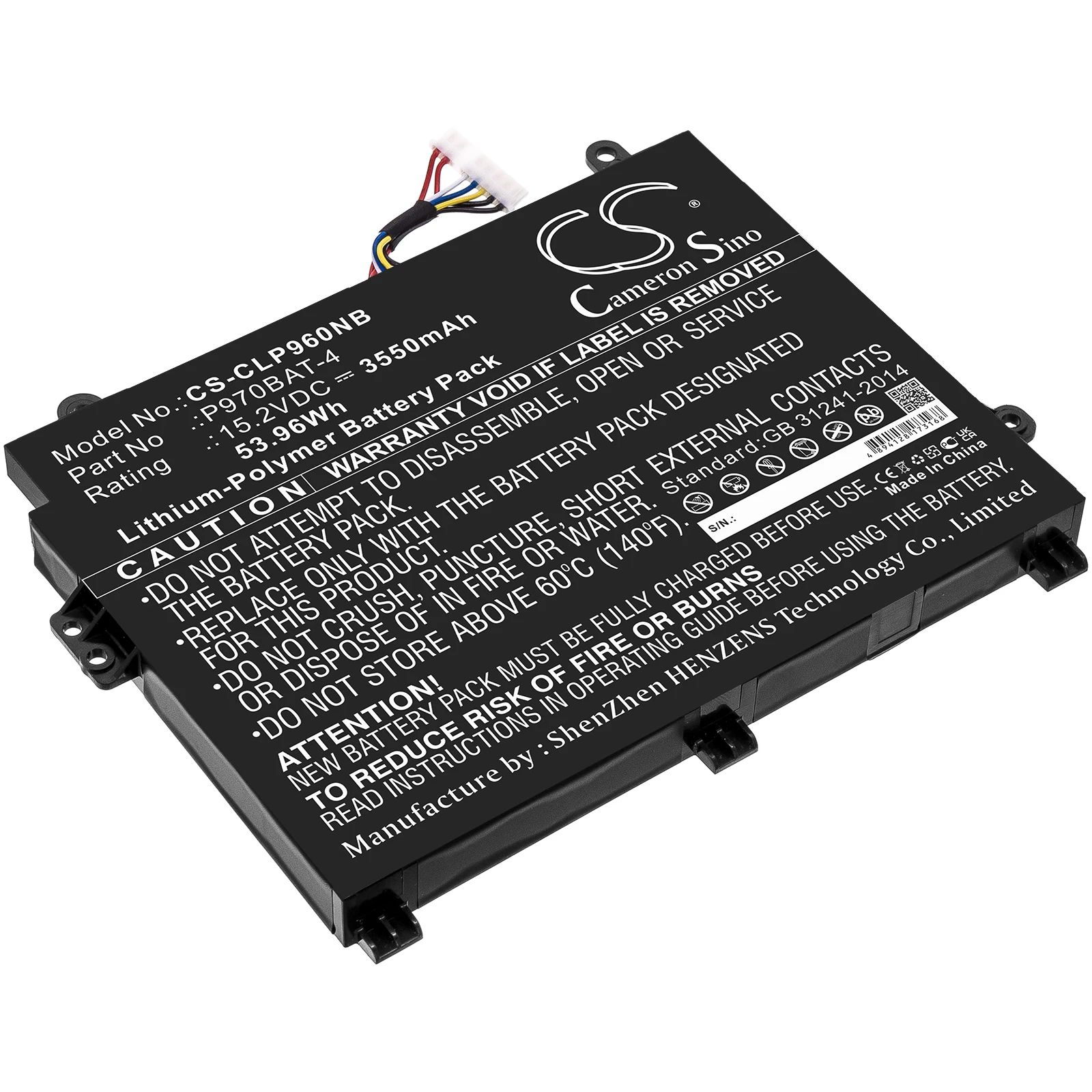 Notebook de polímero de litio, batería para portátil Schenker Clevo Sager MifcomMedion, 15,2 v, 3550 mAh, NP8955(P955ER) NP8973(P970EN) P960EN-K