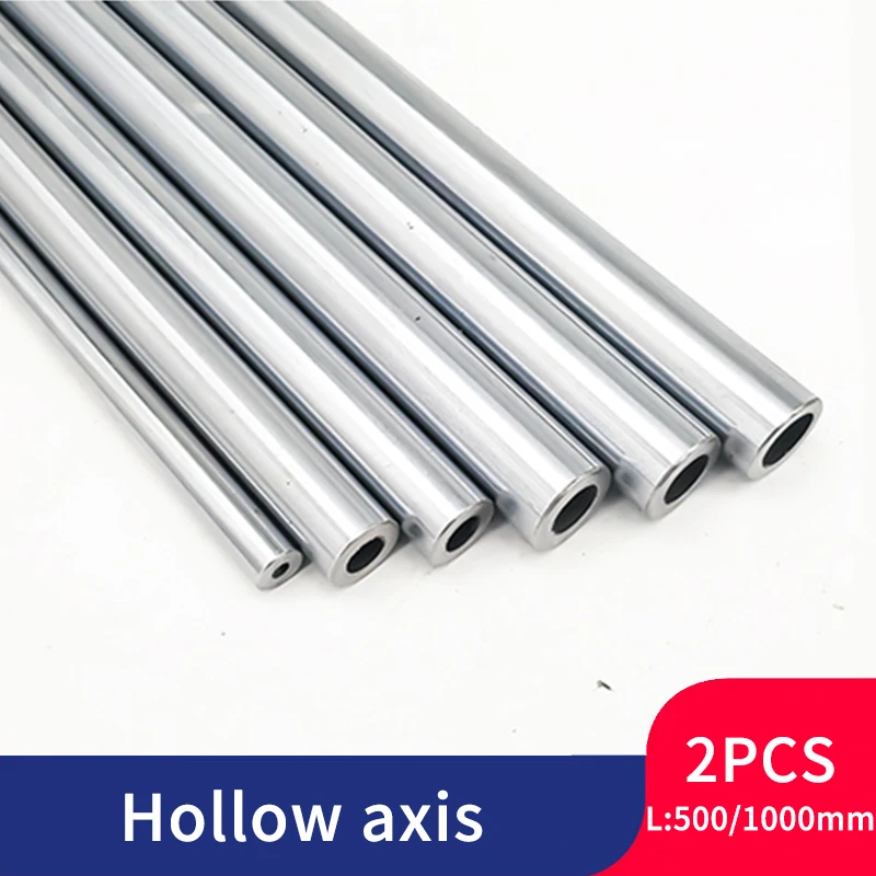 

2PCS OD12mm 16mm 20mm 25mm Hollow Linear Shaft Cylinder Optical 500 1000 mm Long Harden Chromed Hollow Rod CNC parts