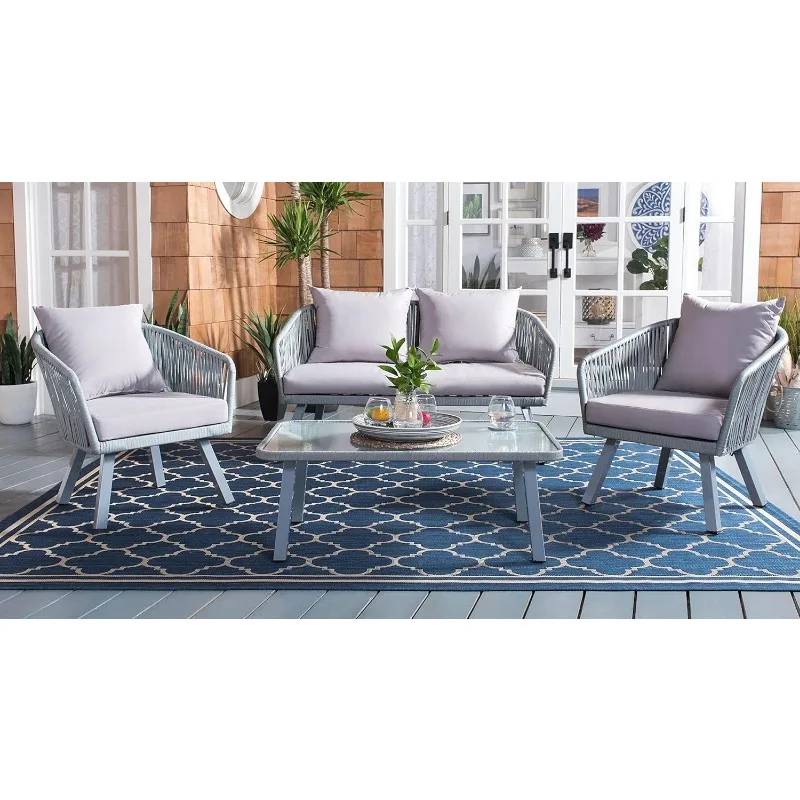 Wicker Cushions Rope Patio Backyard Living Set