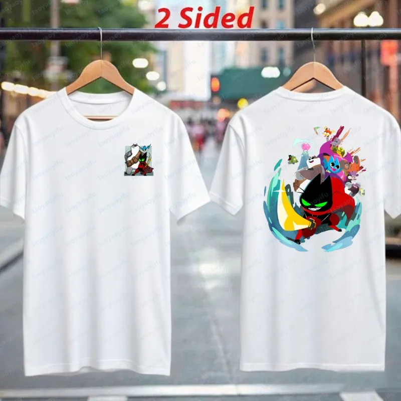 Mao Mao Hero and Blue Little Bat Adorabat Character Print Tee Heroes of PureHeart Unisex Cotton T-Shirt Cartoon Anime Manga Tops