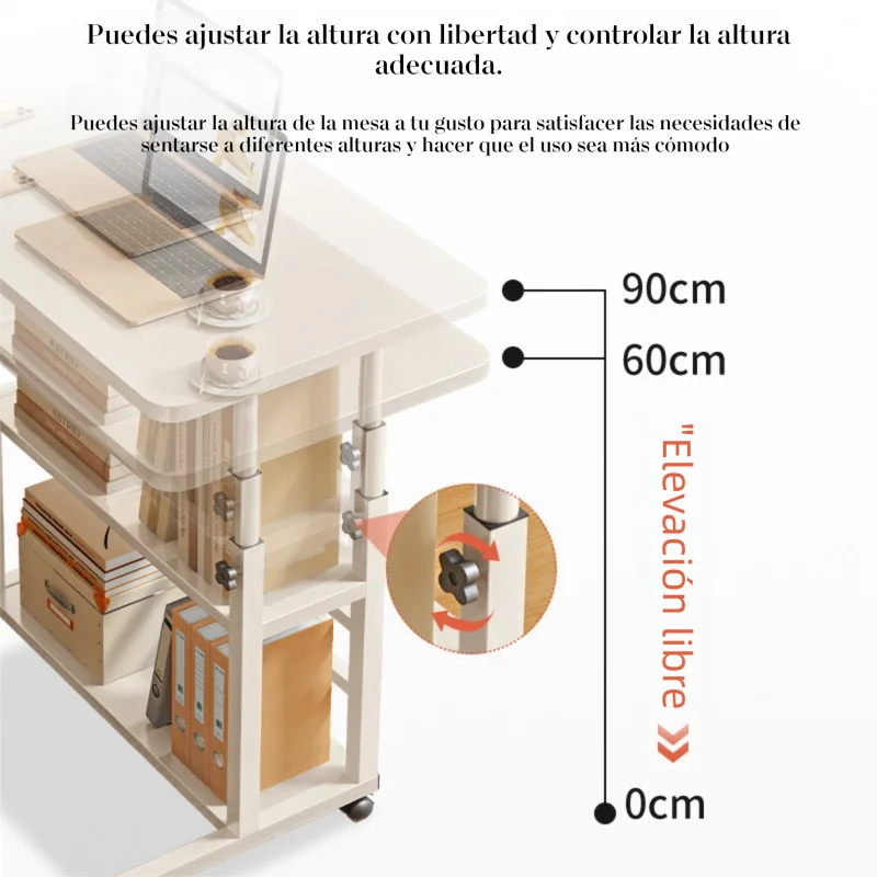 مكتب مزدوج الطبقات، طاولة بجانب السرير للرفع المتنقل، مكتب غرفة نوم بسيط، سكن للطلاب، مكتب كمبيوتر كسول