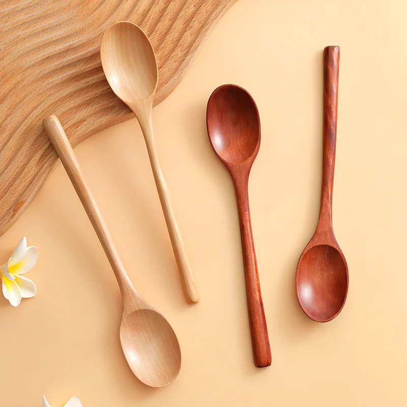 1pc Wooden Spoon Tableware Kitchen Cooking Utensil Tools Soup Tea Spoon Catering Cooking Tool Coffee Soup Teaspoon Honey Spoon