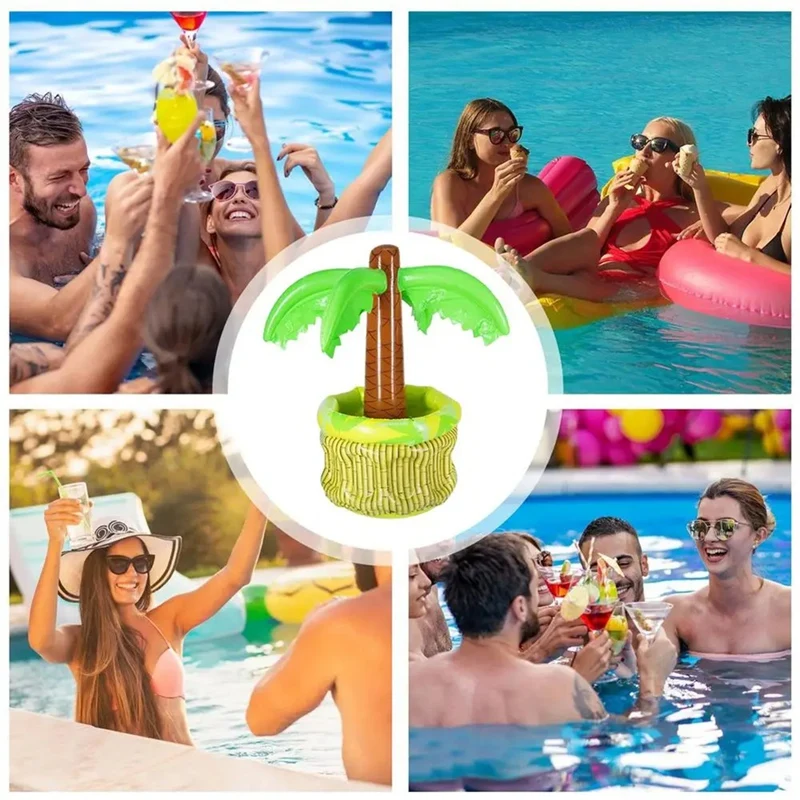 Inflatable Drink Cooler Large Capacity Ice Bucket In Coconut Tree Design Inflatable Cooler For Indoor Outdoor Summer