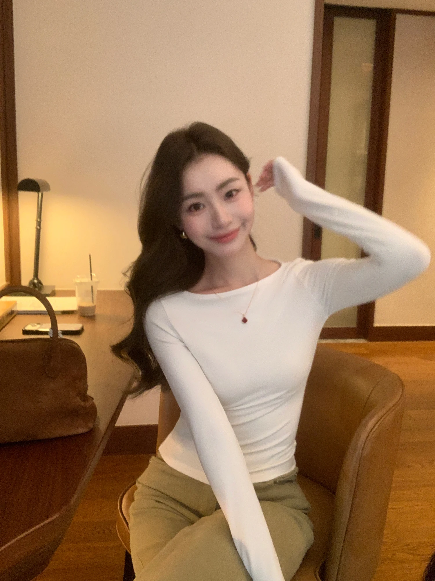 

Pusumede Sparkling Galaxy Long Sve T-irt Women's Slim Fit Base Layer Top round Ne Casual Sle Fiber Blend Outerwear