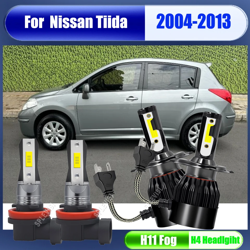 

12v 6000LM Each 6000K White H4 H11 Headlight Foglamp -For Nissan Tiida 2004 2005 2006 2007 2008 2009 2010 2011 2012 2013